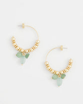 No Droop® Gem Beaded Hoop Earrings Gold - Chico's