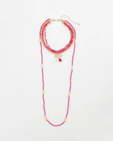 Convertible Beaded Pendant Necklace Pink - Chico's