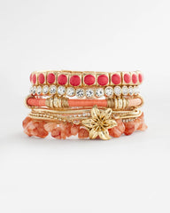 Bold Orange Goldtone Stretch Bracelet Orange - Chico's
