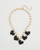 Black Heart Drop Off Necklace Black - Chico's