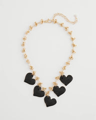 Black Heart Drop Off Necklace Black - Chico's