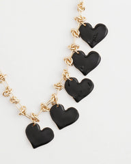 Black Heart Drop Off Necklace Black - Chico's