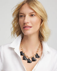 Black Heart Drop Off Necklace Black - Chico's