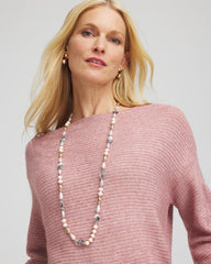 Pink Art Deco Beaded Necklace Pink - Chico's