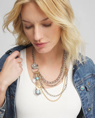 Equestrian Mixed-Metal Multistrand Necklace Mixed Metals - Chico's