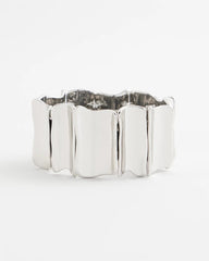 Silvertone Wave Stretch Cuff Bracelet Silver - Chico's