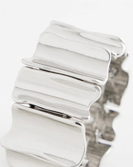 Silvertone Wave Stretch Cuff Bracelet Silver - Chico's