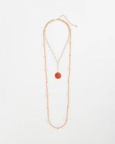 Convertible Beaded Pendant Necklace Orange - Chico's
