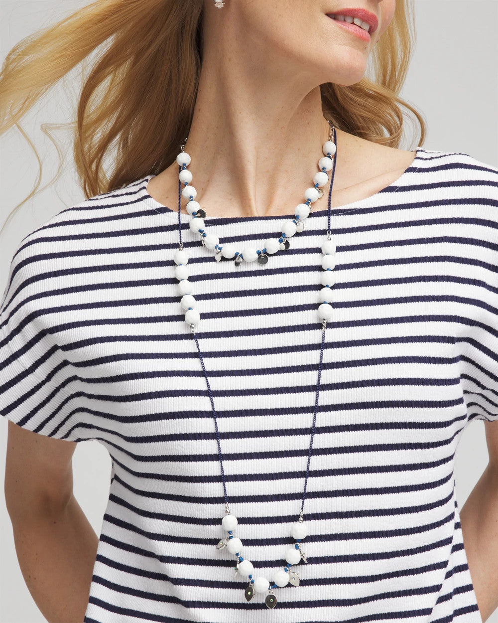 Convertible White Stone Necklace Blue And White - Chico's