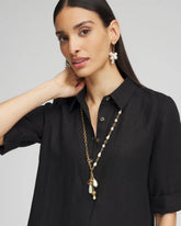 Convertible Multi-Strand Jade & Faux Pearl Charm Necklace White/Gold - Chico's