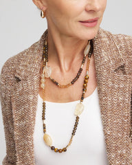 Tiger's Eye Single-Strand Necklace Neutral - Chico's