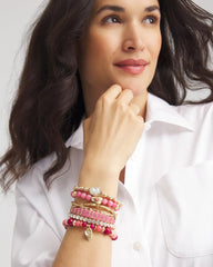 Thread Wrapped Cuff Bracelet Pink - Chico's