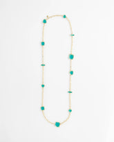 Gold Tone Single-Strand Necklace Blue - Chico's