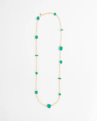 Gold Tone Single-Strand Necklace Blue - Chico's