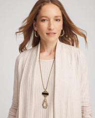 Adjustable Amulet Pendant Necklace Black/Gold - Chico's