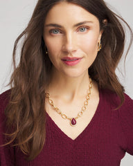 Convertible Three-Strand Stone Pendant Necklace Purple - Chico's