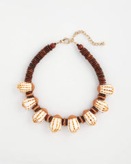 Shell & Wood Bib Necklace Neutral - Chico's