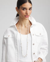 White Beaded Single Strand Necklace White - Chico's