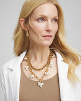 Modern Pearl Clusters Choker Necklace White/Gold - Chico's