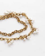 Modern Pearl Clusters Choker Necklace White/Gold - Chico's