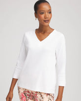 Short Pima 3/4 Sleeve Tee Alabaster - Chico's