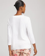 Short Pima 3/4 Sleeve Tee Alabaster - Chico's