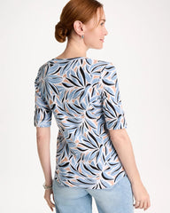 Printed Pima Elbow-Sleeve Tee Blue Haven - Chico's