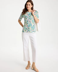 Leafy Swamp Pima Elbow Sleeve Tee Topanga Green - Chico's