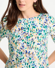 Leafy Swamp Pima Elbow Sleeve Tee Topanga Green - Chico's