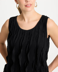3-D Ruffled Tank Black - Chico's