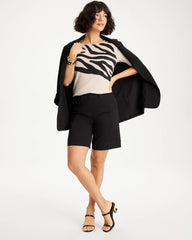 Zebra Pima Elbow Sleeve Tee Smokey Taupe - Chico's