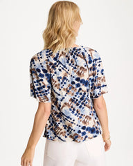 Printed Bodre Tee Passport Blue - Chico's