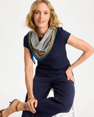 Textured Knit Cap Sleeve Tee Passport Blue - Chico's