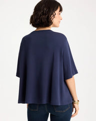 Caviar Beaded Cotton Tee Passport Blue - Chico's