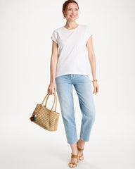 Cotton Slub Embroidered Wedge Tee Alabaster - Chico's