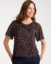 Spotted Bodre Tee Passport Blue - Chico's