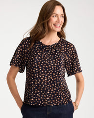 Spotted Bodre Tee Passport Blue - Chico's