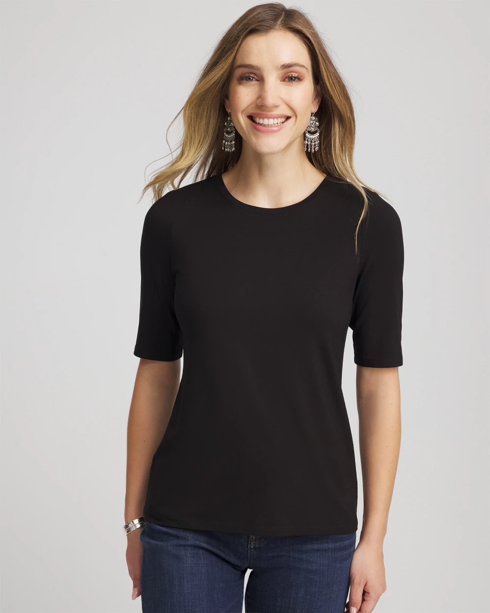 Elbow Sleeve Tee Black - Chico's