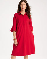 Ponte Knit Flounce Sleeve Dress Cherry Lush - Chico's