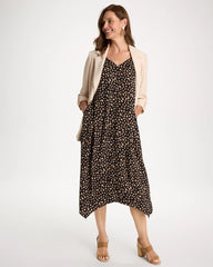 Rayon-Silk Asymmetrical Hem Dress Black - Chico's