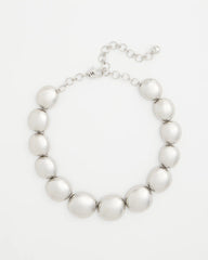 Silver Pebble Collar Necklace Silver - Chico's