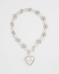 Heart Twice As Nice Pendant Necklace Silver - Chico's