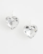 Crystal Heart Gem Drop Earrings Neutral - Chico's