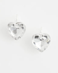 Crystal Heart Gem Drop Earrings Neutral - Chico's