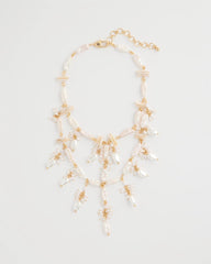 Chico's Originals Pearl Cluster Bib Necklace Pearl - Chico's