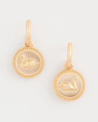 Swan Mini Charm Earrings Gold - Chico's