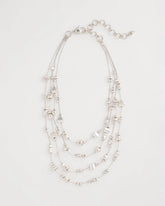 Silvertone Nugget Illusion Necklace Silver - Chico's