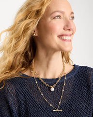 Toggle Bar Pearl Pendant Necklace Pearl - Chico's