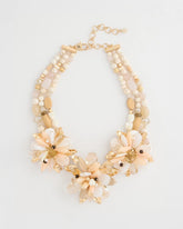 Chico's Originals Neutral Floral Bib Necklace Neutral - Chico's