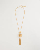 Filigree Flower Tassel Necklace Gold - Chico's